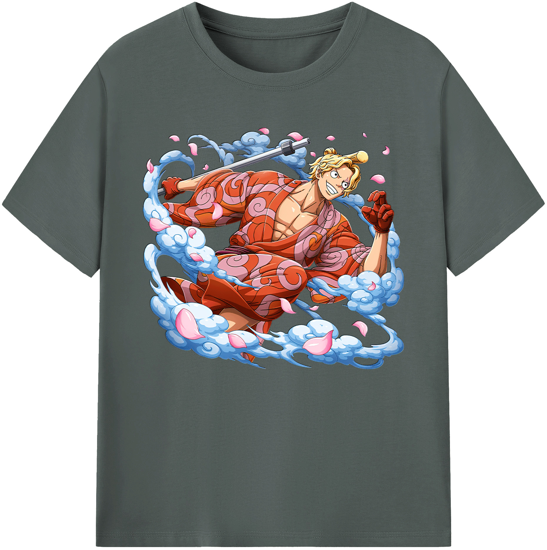 （画像用） ワンピース サンジ ONE PIECE Sanji 綿100％ メンズ半袖Tシャツ｜肌触りやわらか＆通気性